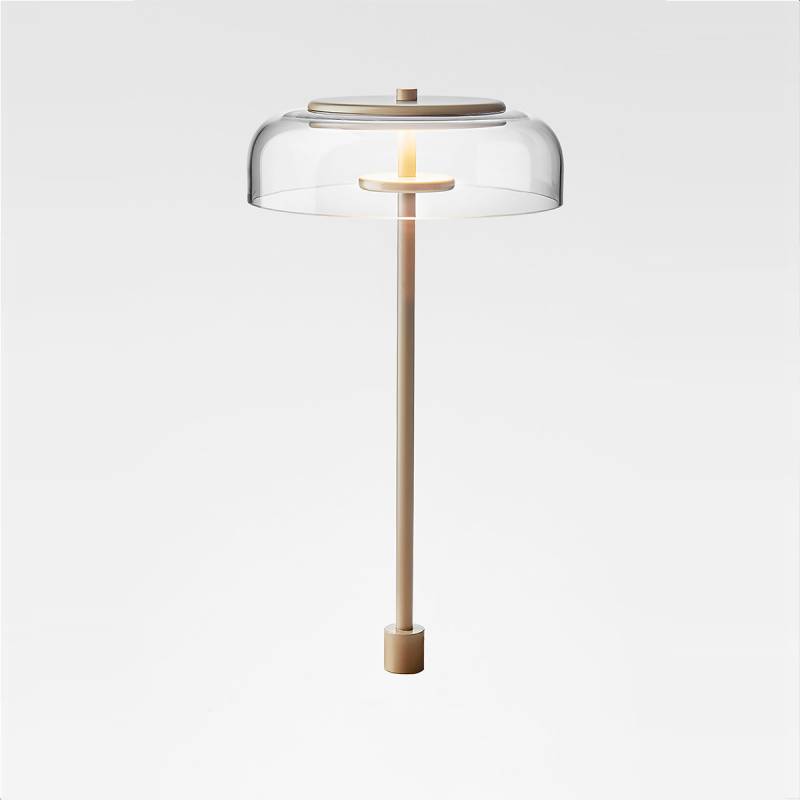Blossi Tischleuchte integriert, Ø: 23 cm, H: 43 cm, Gold & Glas transparent