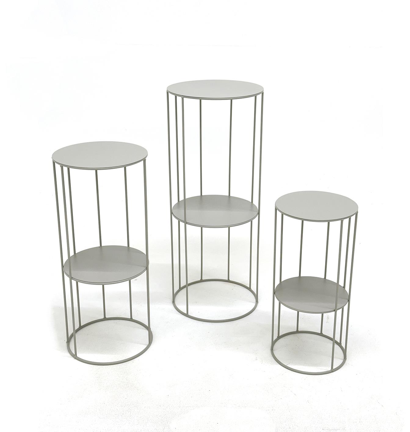 Blumensäule 3er-Set ENNO ca.D21/25/28 H45/57/70 cm in Platten Metall sandgrau Blumensäule 3er-Set ENNO ca.D21/25/28 H45/57/70 cm in Platten Metall sandgrau