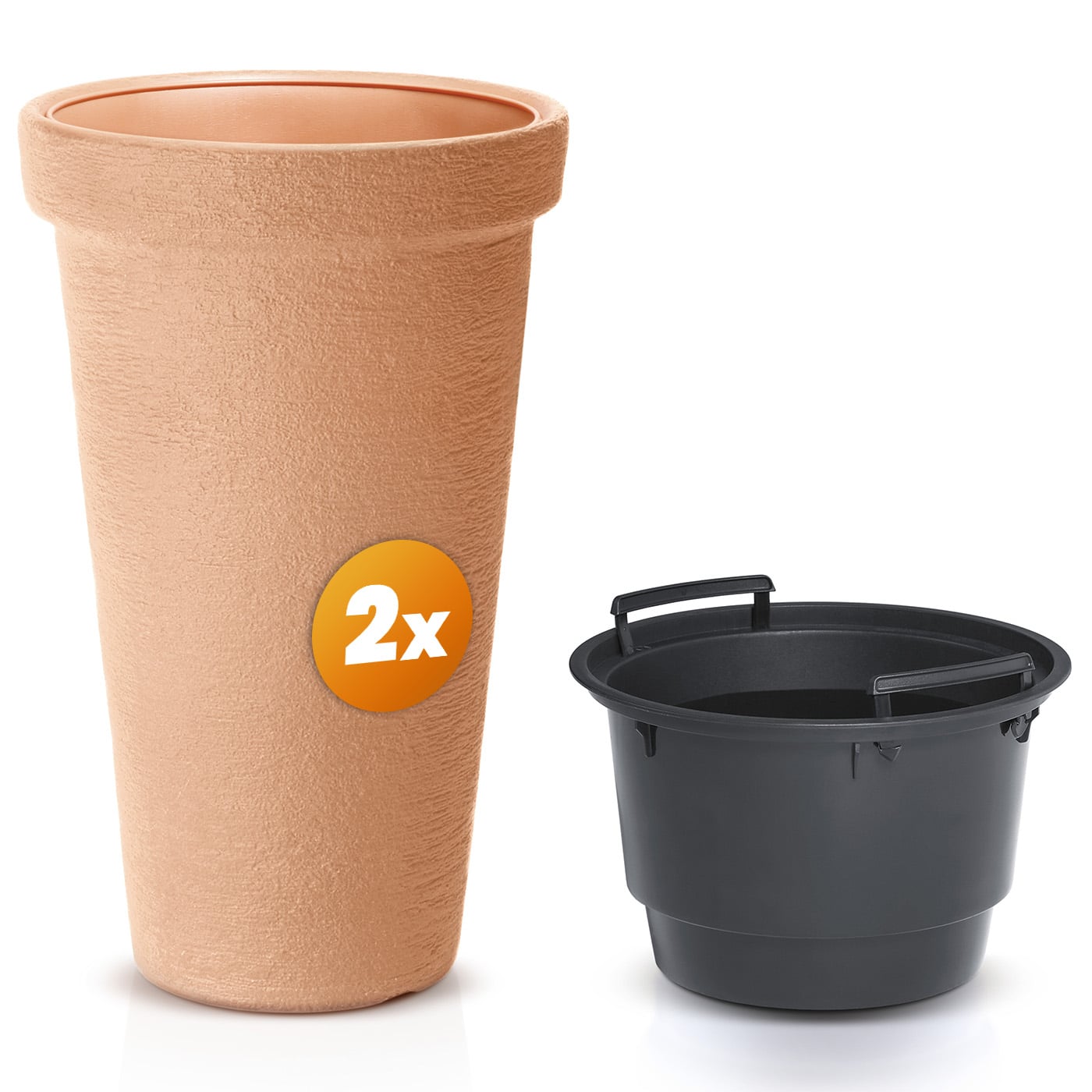 Blumentopf 2er-Set Terrakotta 63x40cm von Casaria®