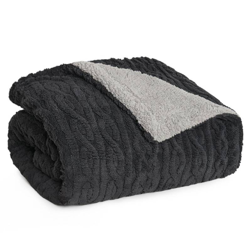 Blumtal KUSCHELDECKE Grau, Dunkelgrau