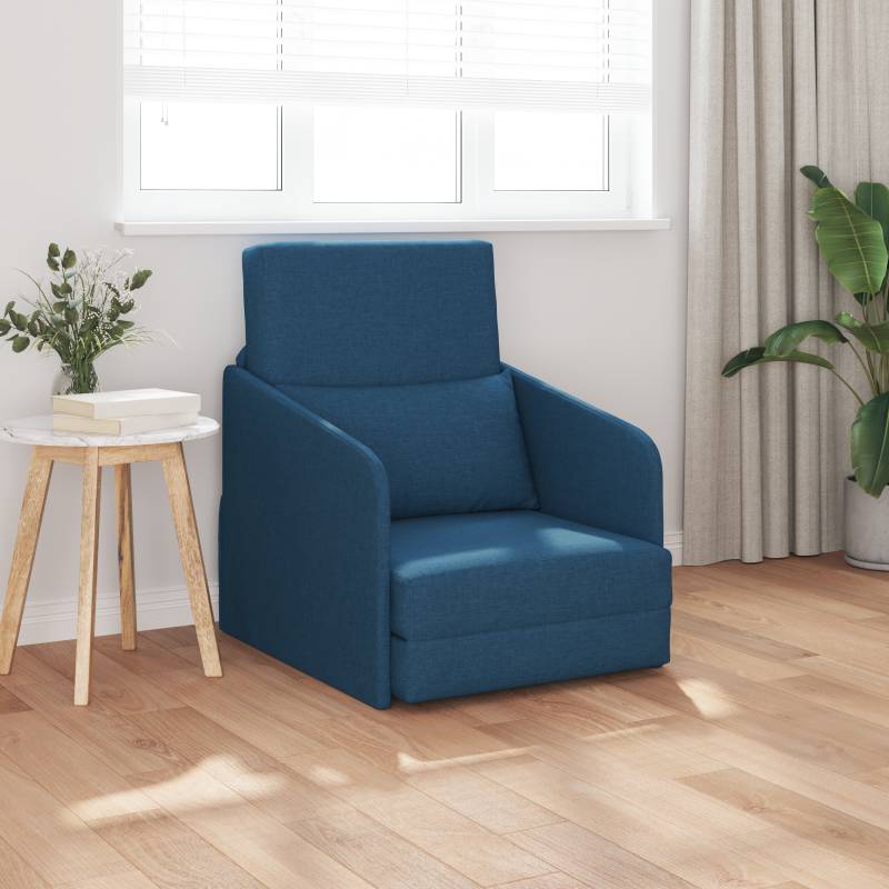 Schlafsessel 2-in-1 Blau 65x80x83 cm Stoff