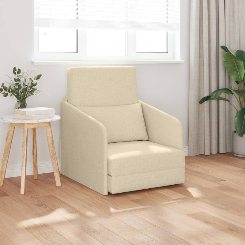 Schlafsessel 2-in-1 Creme 65x80x83 cm Stoff