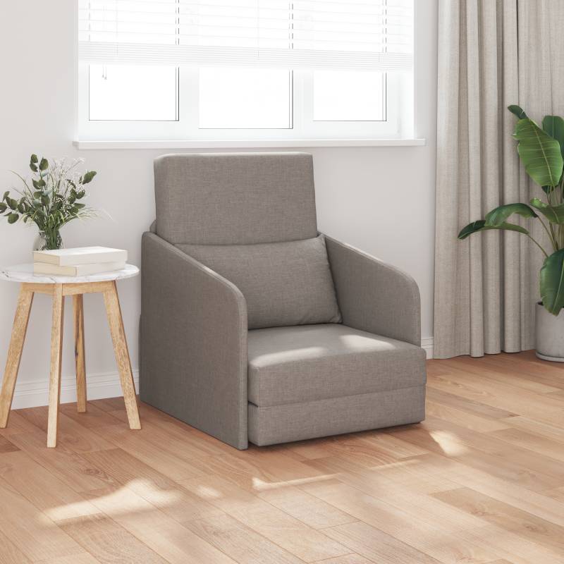 Schlafsessel 2-in-1 Taupe 65x80x83 cm Stoff