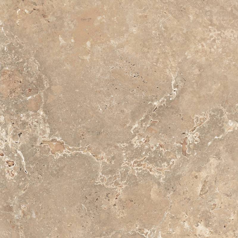 Bodenfliese Feinsteinzeug Travertino Creme Matt 60 cm x 60 cm
