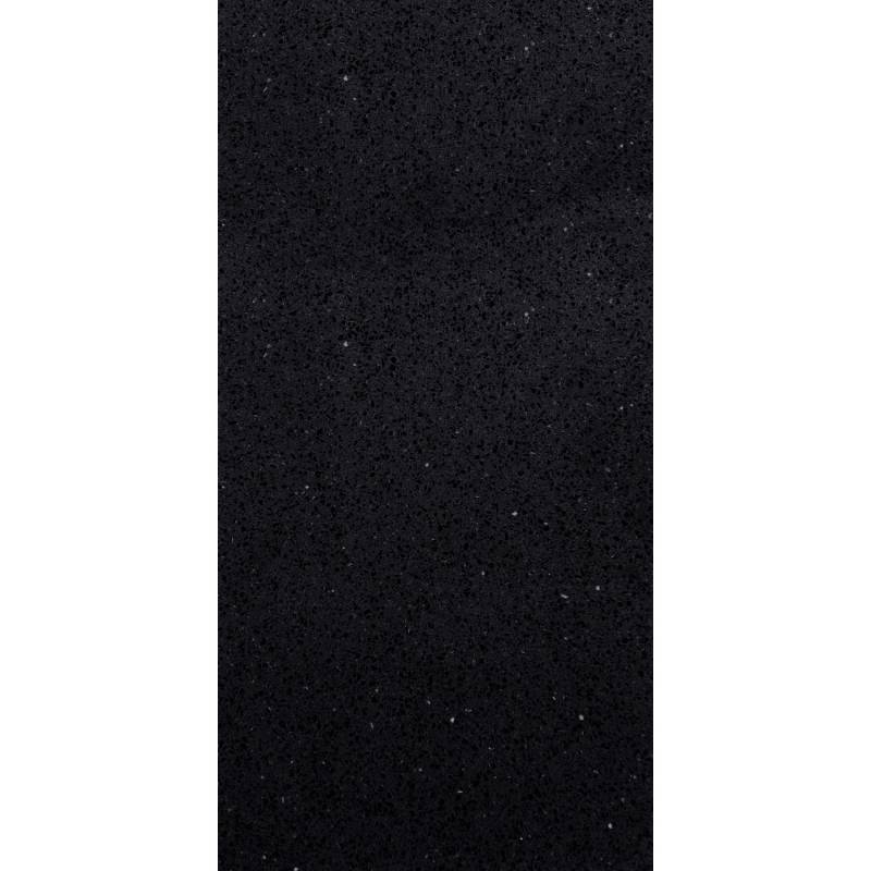 Bodenfliese Quarzkomposit Schwarz Glänzend Rektifizierung 60 cm x 60 cm