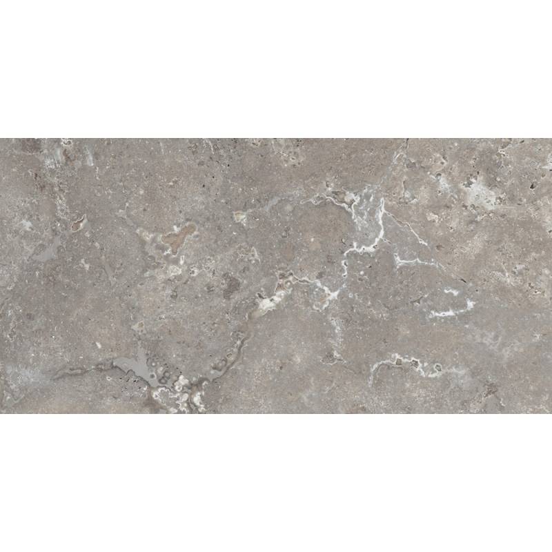 Bodenfliese Feinsteinzeug Travertino Grau Matt 60 cm x 30 cm