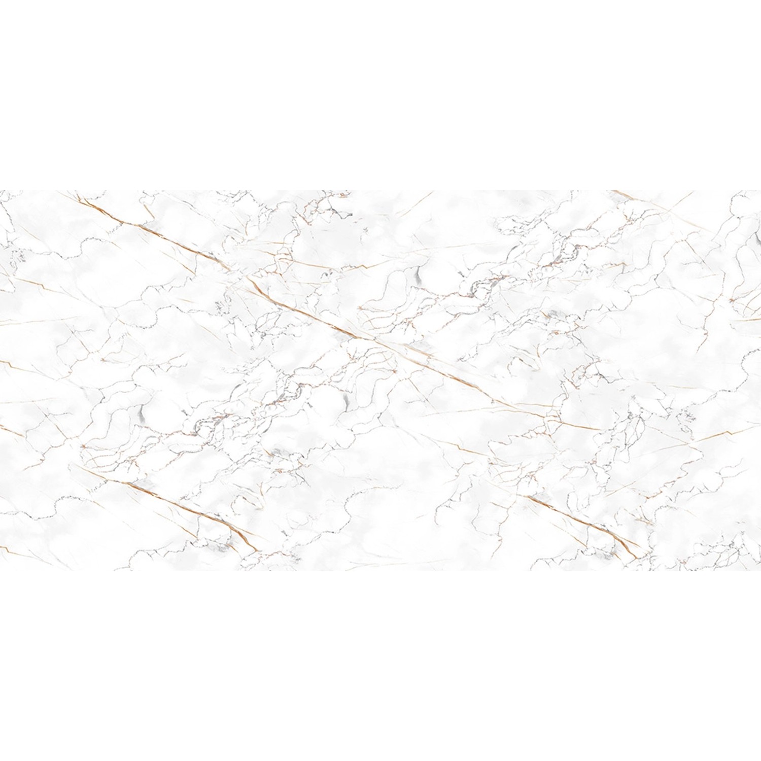 Bodenfliese Wave Feinsteinzeug Marmor White Glasiert Poliert 60 cm x 120 cm von -