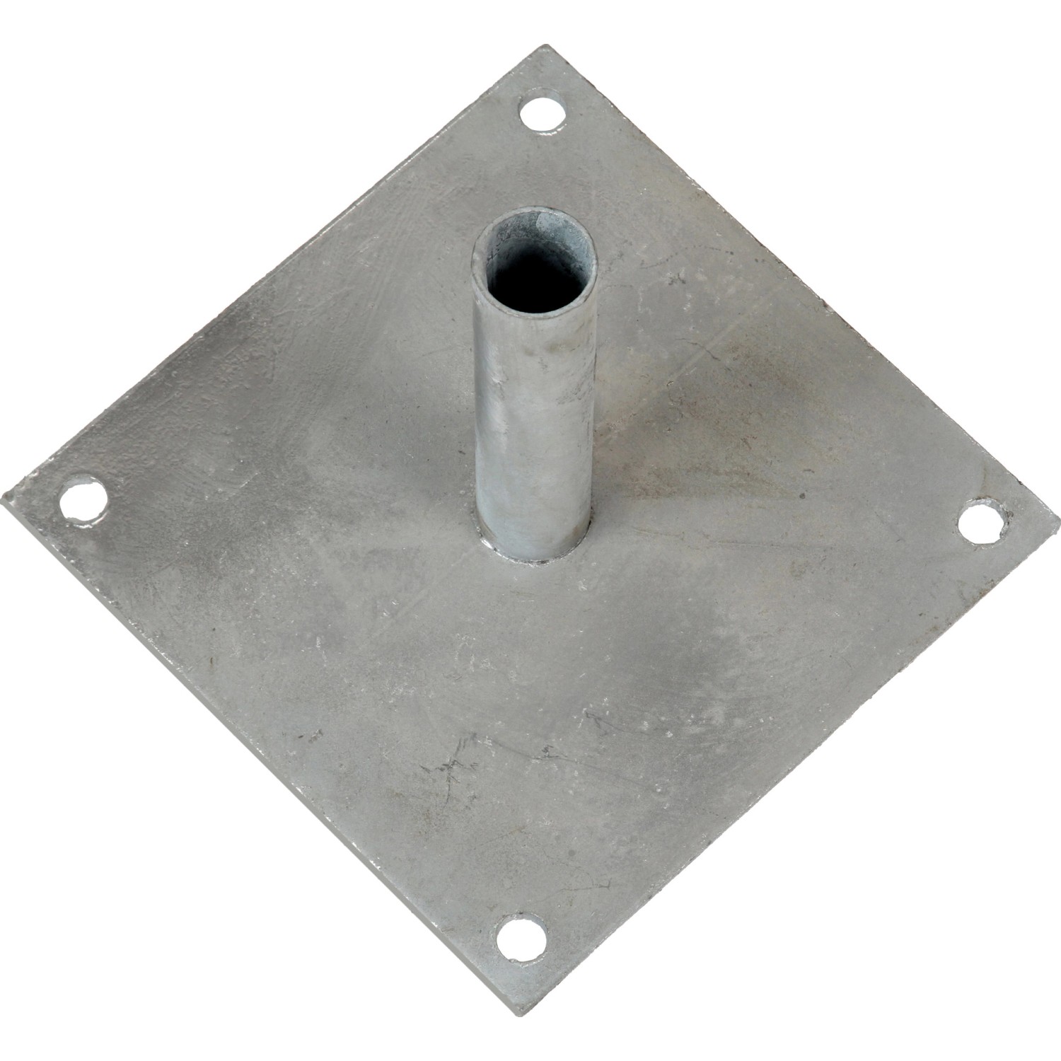 Bodenplatte für Einstabmattenzaun zu Pfosten Feuerverzinkt Ø 34 mm 20 cm x 20 cm Bodenplatte für Einstabmattenzaun zu Pfosten Feuerverzinkt Ø 34 mm 20 cm x 20 cm