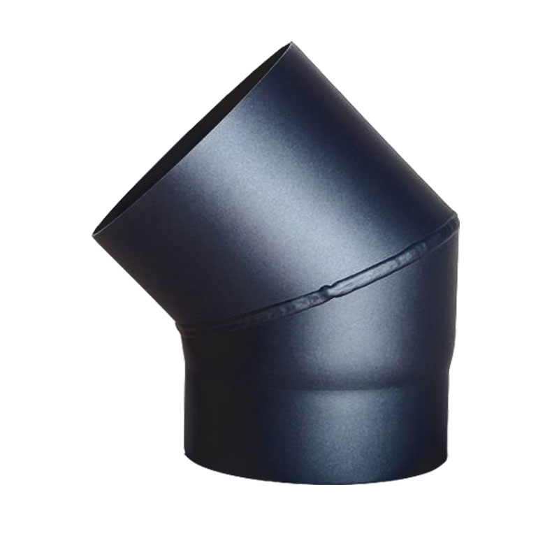 Bogen 45°ohne Tür DN 130mm schwarz #310 von KaminStore24