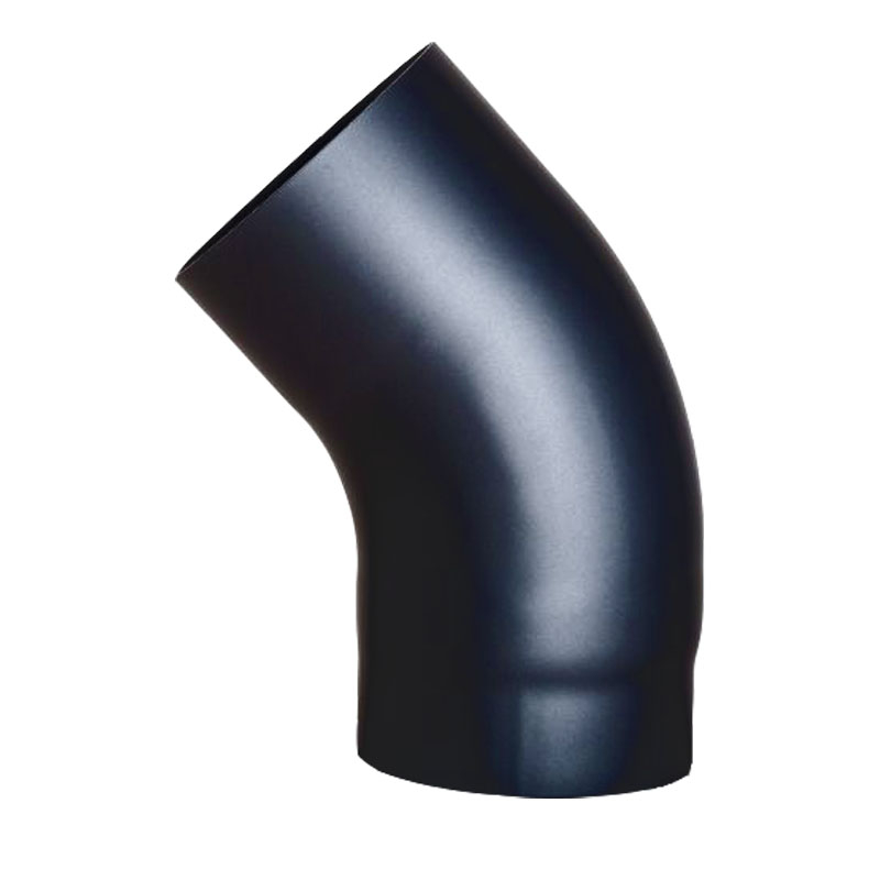 Bogen 45° ohne Tür glatt DN 130mm schwarz #310 von KaminStore24