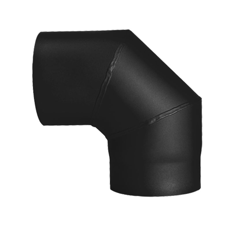 Bogen 90°ohne Tür DN 130mm schwarz #310 von KaminStore24