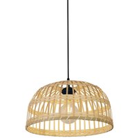 Boho Hängelampe Korb Ø 40 cm Bambus für E27NAtur Schwarz von Searchlight