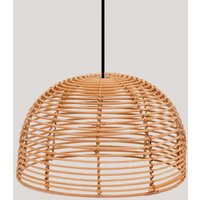 Boho Hängelampe Ø 35 cm Korb Schirm Beige Schwarz E27 von Newgarden