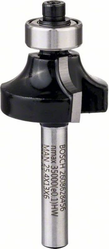 Bosch Abrundfräser 6 mm, R1 6,3 mm, D 25,4, L 13,1 mm, G 54 mm 2608628456 von BOSCH-Zubehör