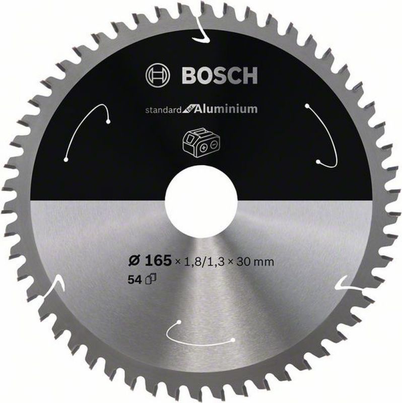 Bosch Akku-Kreissägeblatt Standard for Aluminium, 165 x 1,8/1,3 x 30, 54 Zähne 2608837764 von BOSCH-Zubehör