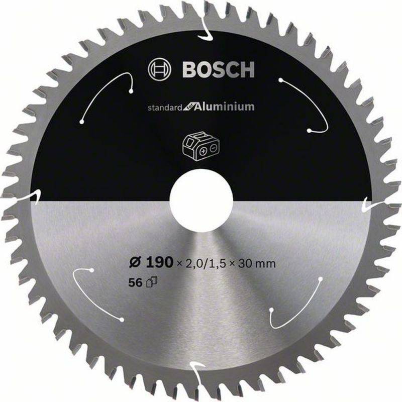 Bosch Akku-Kreissägeblatt Standard for Aluminium, 190 x 2/1,5 x 30, 56 Zähne 2608837771 von BOSCH-Zubehör