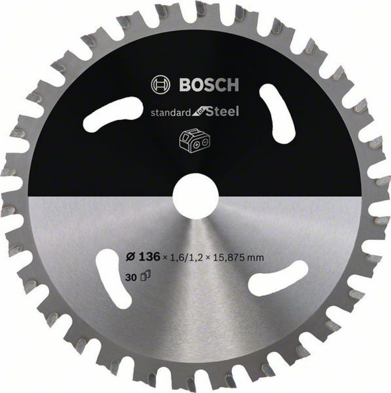 Bosch Akku-Kreissägeblatt Standard for Steel, 136 x 1,6/1,2 x 15,875, 30 Zähne 2608837745 von BOSCH-Zubehör