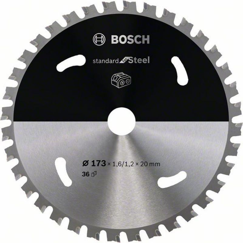 Bosch Akku-Kreissägeblatt Standard for Steel, 173 x 1,6/1,2 x 20, 36 Zähne 2608837750 von BOSCH-Zubehör