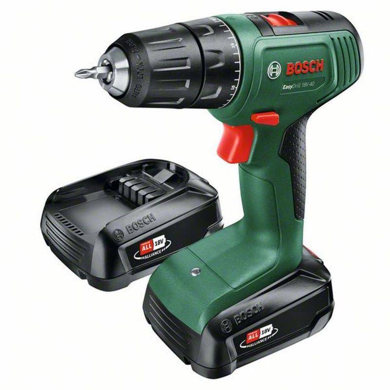 Bosch Akku-Zweigang-Bohrschrauber EasyDrill 18V-40: 2 Akkupacks 06039D8005 von BOSCH grün