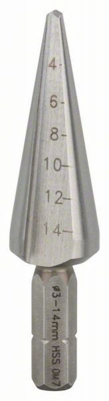 Bosch Blechschälbohrer HSS, Sechskantschaft, 3 - 14 mm, 60 mm, 1/4 Zoll 2608597522 von BOSCH-Zubehör