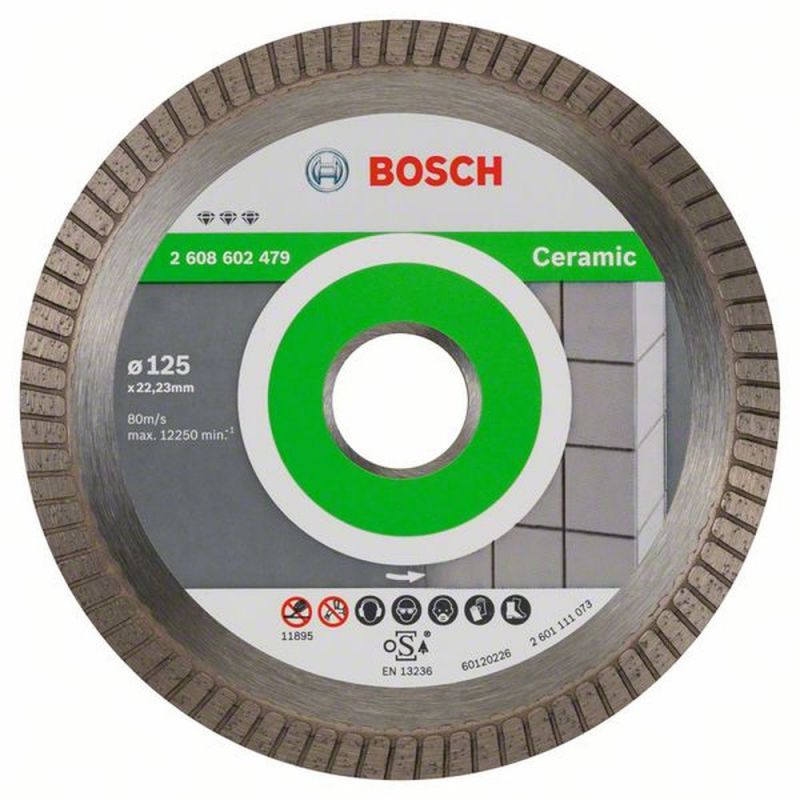 Bosch Diamanttrennscheibe Best for Ceramic Extra-Clean Turbo, 125 x 22,23 x 1,4 x 7 mm 2608602479 von BOSCH-Zubehör