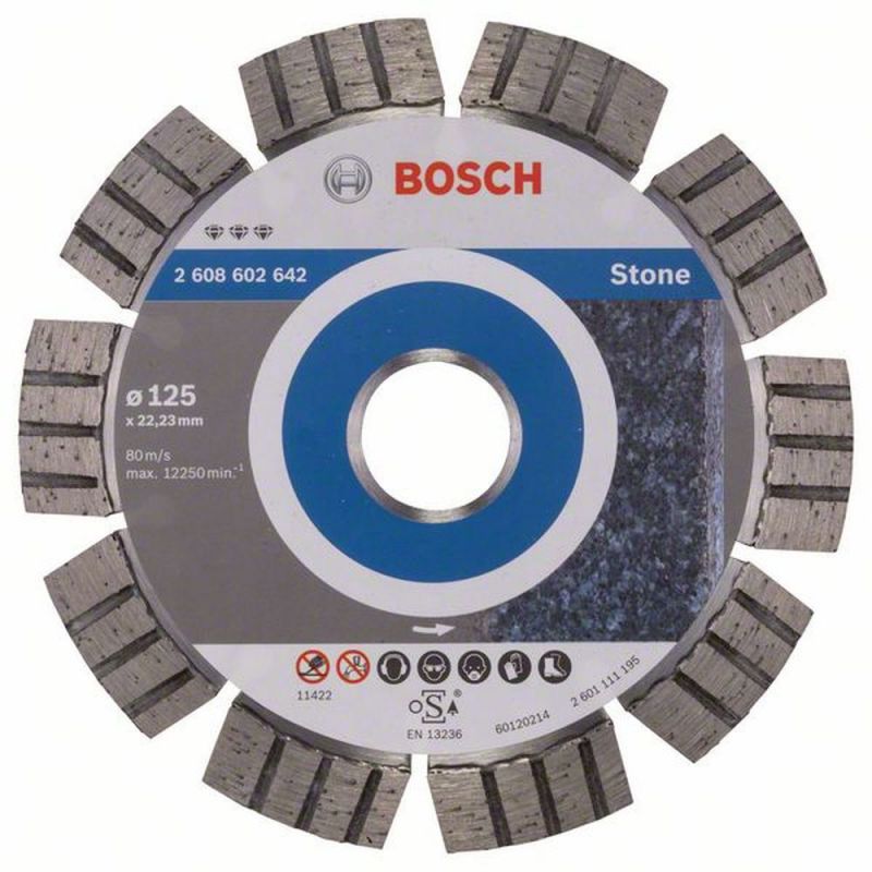 Bosch Diamanttrennscheibe Best for Stone, 125 x 22,23 x 2,2 x 12 mm 2608602642 von BOSCH-Zubehör