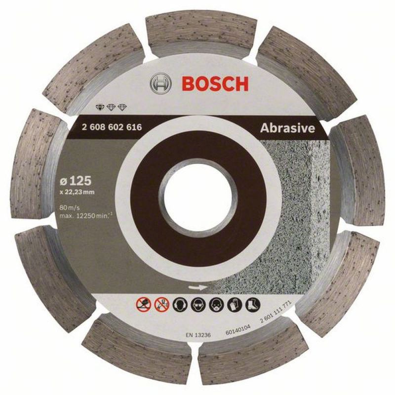 Bosch Diamanttrennscheibe Standard for Abrasive, 125 x 22,23 x 6 x 7 mm 2608602616 von BOSCH-Zubehör
