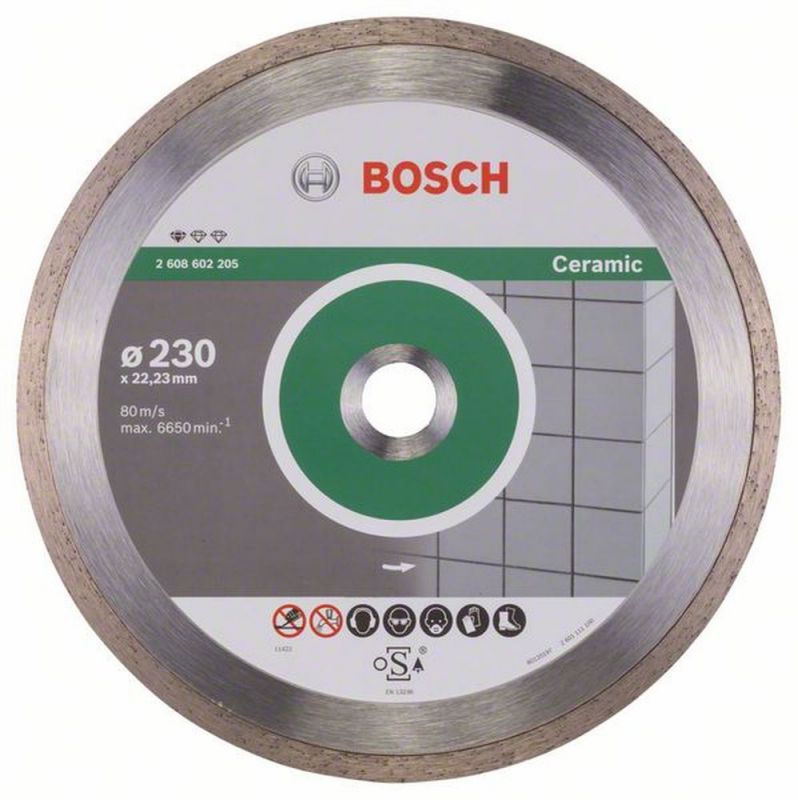 Bosch Diamanttrennscheibe Standard for Ceramic, 230 x 22,23 x 1,6 x 7 mm, 1er-Pack 2608602205 von BOSCH-Zubehör