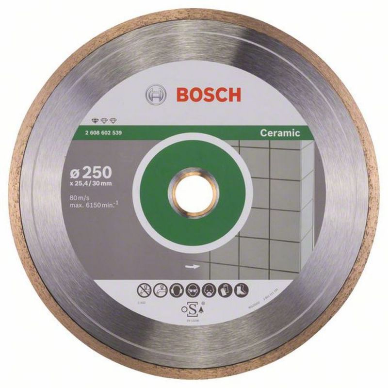 Bosch Diamanttrennscheibe Standard for Ceramic, 250 x 30 + 25,40 x 1,6 x 7 mm 2608602539 von BOSCH-Zubehör