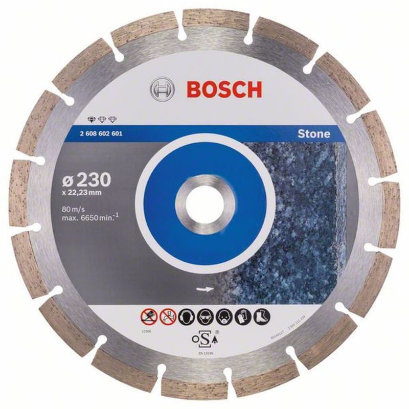 Bosch Diamanttrennscheibe Standard for Stone, 230 x 22,23 x 2,3 x 10 mm, 1er-Pack 2608602601 von BOSCH-Zubehör