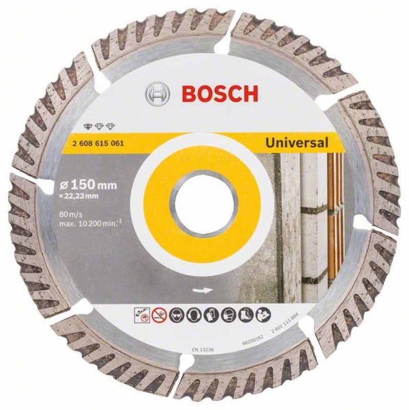 Bosch Diamanttrennscheibe Standard for Universal, 150 x 22,23 x 2,4 x 10 mm 2608615061 von BOSCH-Zubehör