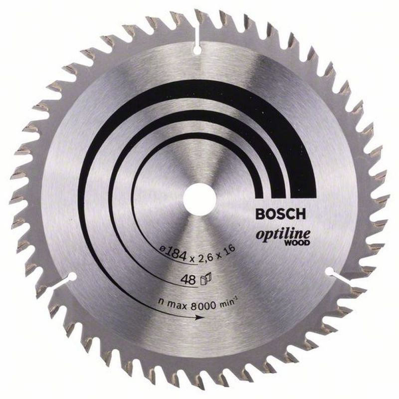 Bosch Kreissägeblatt Optiline Wood für Handkreissägen, 184 x 16 x 2,6 mm, 48 2608641181 von BOSCH-Zubehör