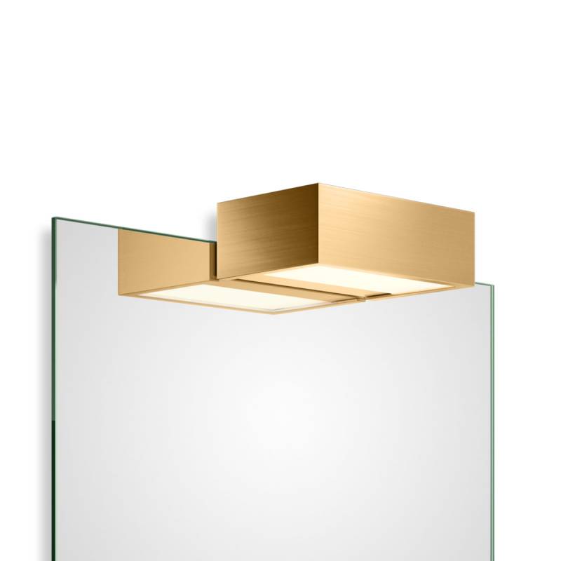 Box 1-15 N LED Spiegel Aufsteckleuchte Bad, Gold matt, B: 15 cm, Extra-Warmweiß 2700K