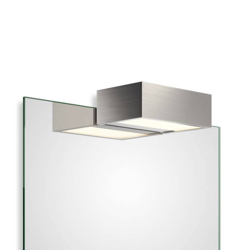 Box 1-15 N LED Spiegel Aufsteckleuchte Bad, Nickel satiniert, B: 15 cm, Warmweiß 3000K