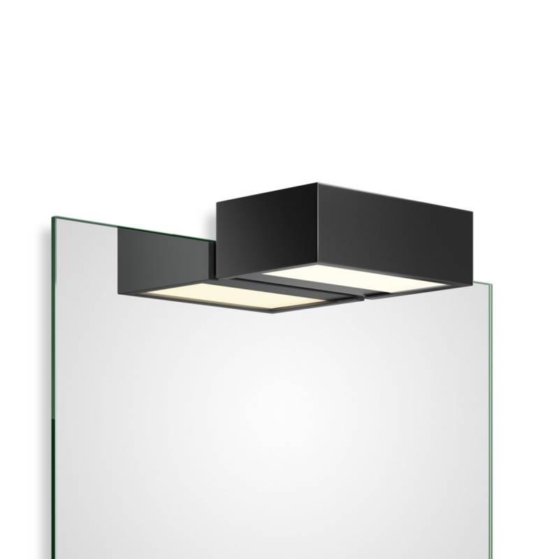 Box 1-15 N LED Spiegel Aufsteckleuchte Bad, Schwarz matt, B: 15 cm, Extra-Warmweiß 2700K
