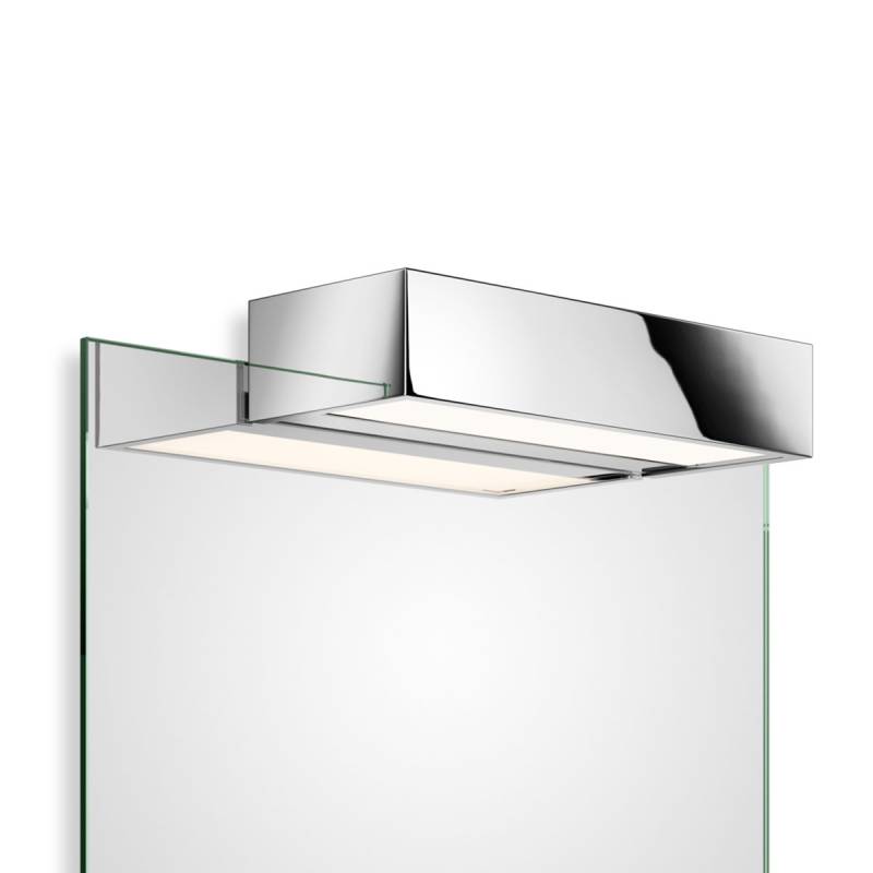 Box 1-25 N LED Spiegel Aufsteckleuchte Bad, Chrom, B: 25 cm, Warmweiß 3000K