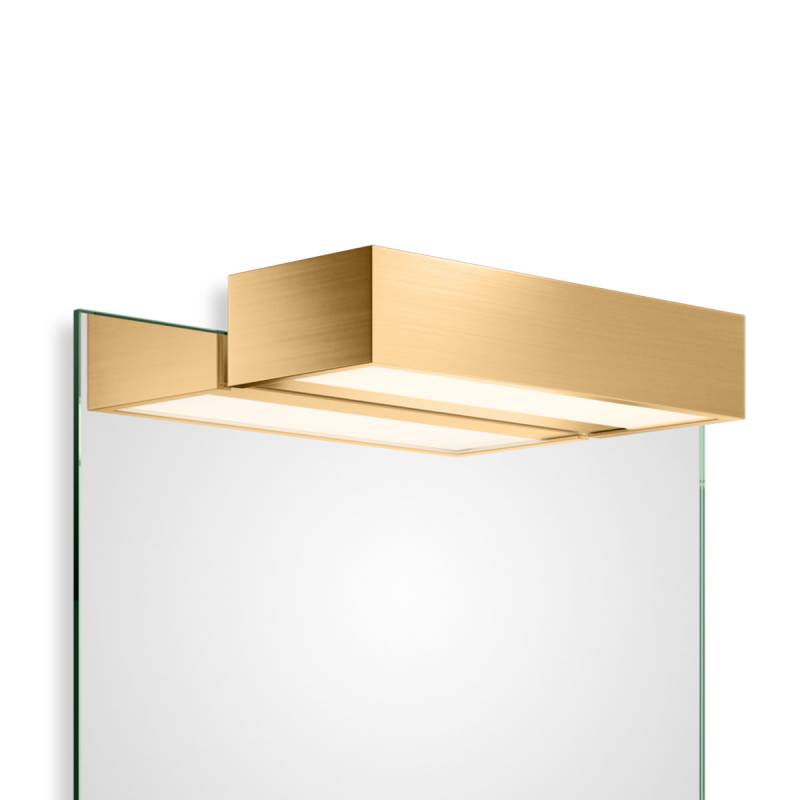 Box 1-25 N LED Spiegel Aufsteckleuchte Bad, Gold matt, B: 25 cm, Warmweiß 3000K
