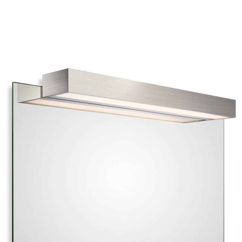 Box 1-60 N LED Spiegel Aufsteckleuchte Bad, Nickel satiniert, B: 60 cm, Warmweiß 3000K