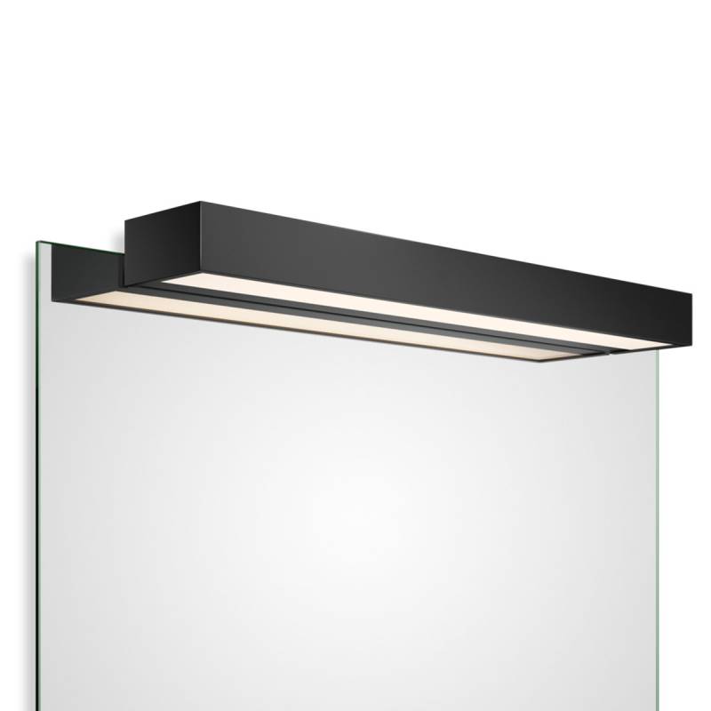 Box 1-60 N LED Spiegel Aufsteckleuchte Bad, Schwarz matt, B: 60 cm, Extra-Warmweiß 2700K