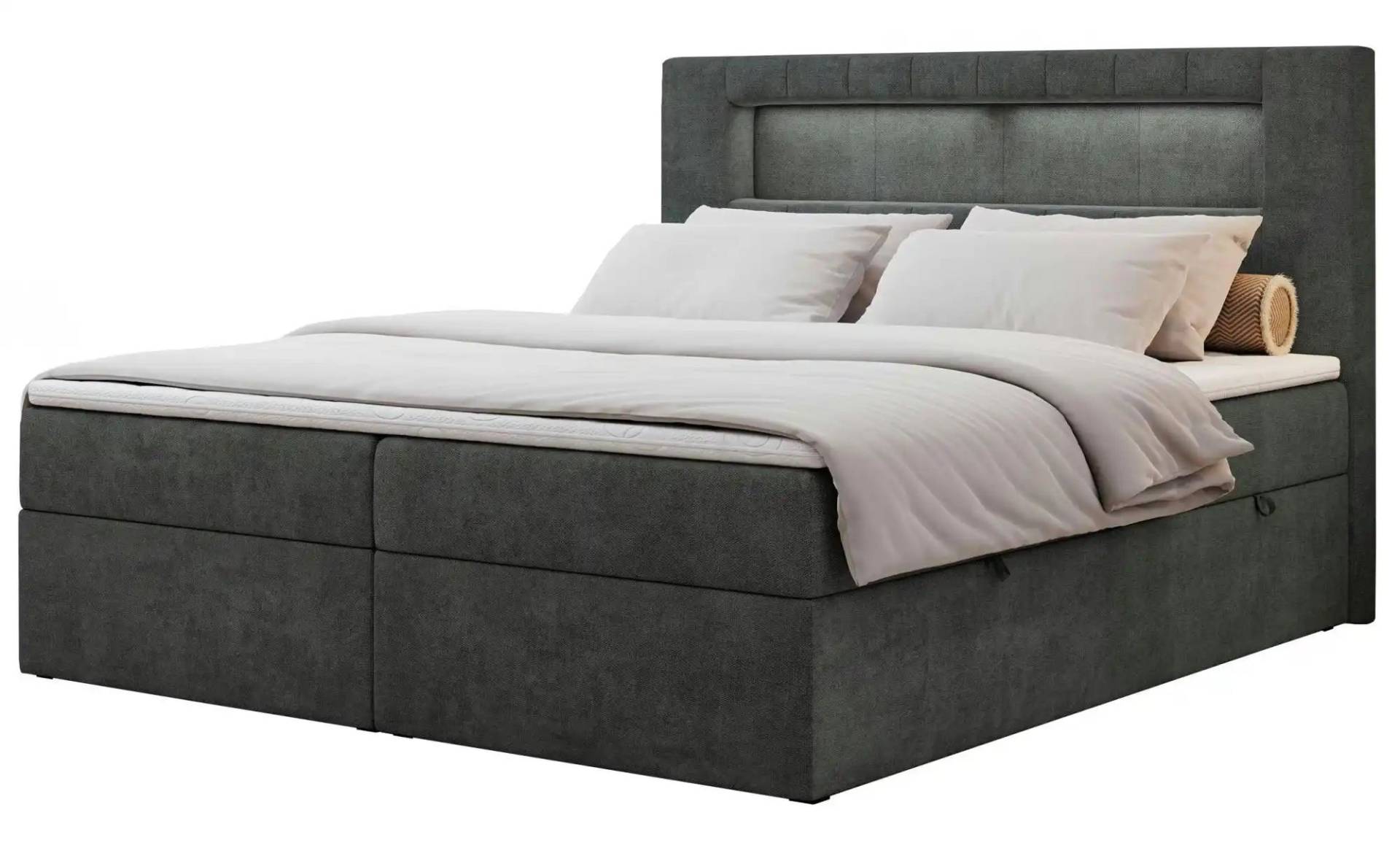 Boxbett mit Bettkasten  ¦ grau ¦ Maße (cm): H: 103 Betten > Boxspringbetten - Möbel Kraft