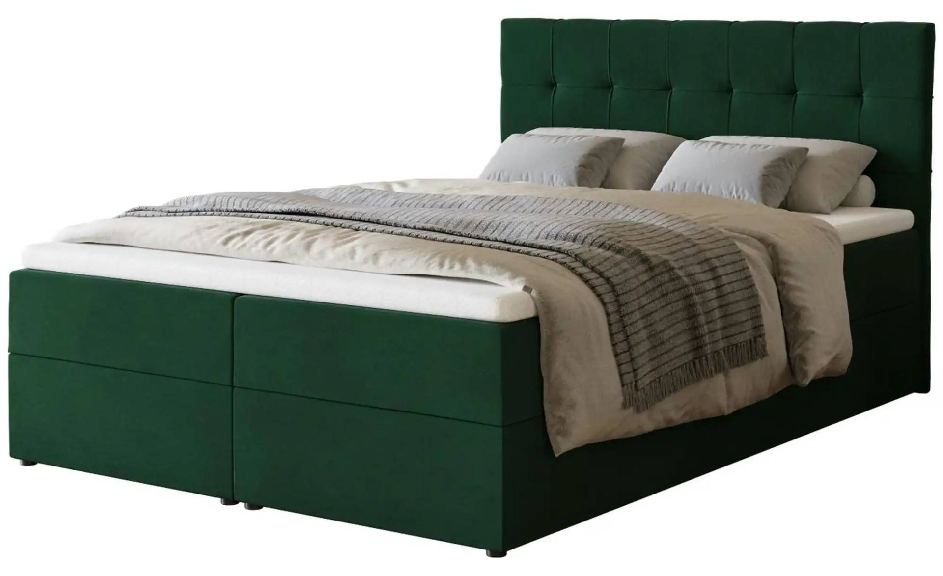 Boxbett mit Stauraum und Topper Dartford ¦ grün ¦ Maße (cm): B: 140 H: 102 Betten > Polsterbetten - Höffner