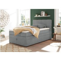 Boxspringbett 140x200 cm Jugendbett mit Bettkasten Hotelbett in Soro light grey TEREZIN-09