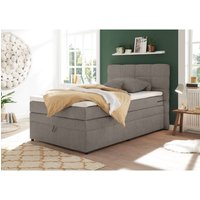 Boxspringbett 140x200 cm Jugendbett mit Bettkasten Hotelbett in Soro schlamm TEREZIN-09