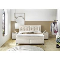 Boxspringbett 180x200 Bonell-Federkernpolsterung inkl. PU-Schaum-Topper Beige