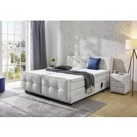 Boxspringbett 180x200 Kopf-/Fußteil elektrisch verstellbar mit Dreamline-Kaltschaum-Topper Hellgrau Boxspringbett 180x200 Kopf-/Fußteil elektrisch verstellbar mit Dreamline-Kaltschaum-Topper Hellgrau