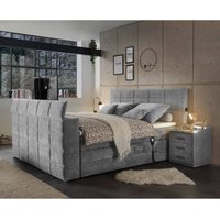 Boxspringbett 180x200 cm, mit TV-Halterung, mit Bettkasten, Hotelbett in dark grey DURAZNO-09