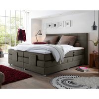 Boxspringbett Hotelbett Doppelbett MANAUS-09 in Stone, Komfort Topper, 180 x 200 cm, H2, elektrisch verstellbar, Taschenfederkern-Matratze