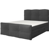 Boxspringbett 180x200 cm inkl. Bettkasten und 7-Zonen TFK-Matratzen von New Design Grau