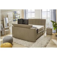 Boxspringbett elektrisch mit TV Lift und Bettkasten 180x200 BEL AIR MAX Braun