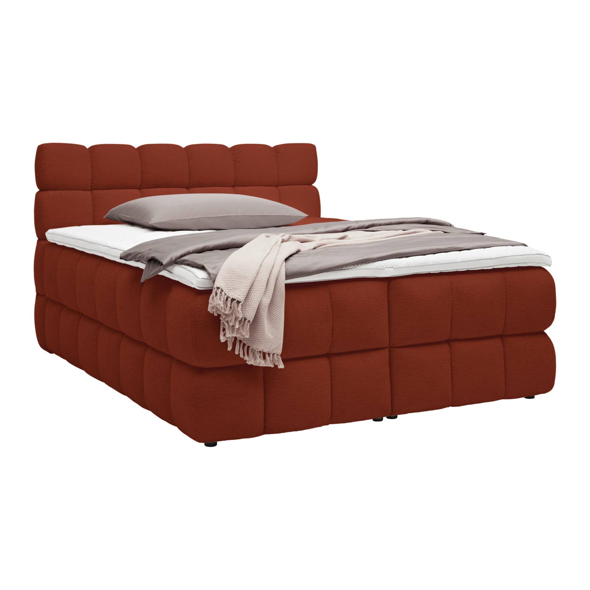 Boxspringbett Bubble Box Rostfarben ca. 180x200cm von Premium Living
